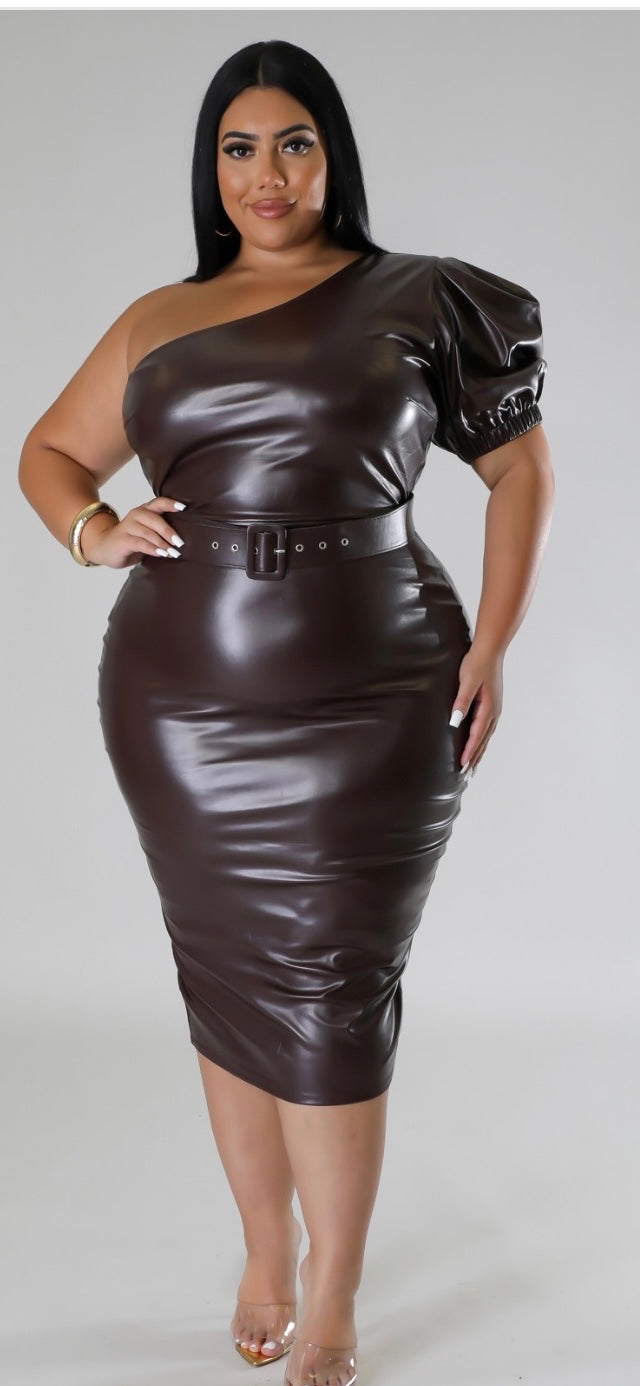 LEATHER BUCKLE DRESS